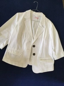 New! White cotton summer jacket,blazer style,Size 44 - Picture 1 of 2