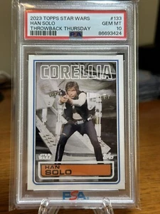 Han Solo 2023 Topps Throwback Thursday Star Wars #133 PSA 10 POP 7. Corellia - Bild 1 von 2