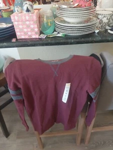 Boys Jumping Beans Thermal Long Sleeve Shirt Size 10 NWT Burgundy - Picture 1 of 3
