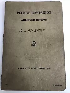 1931 CARNEGIE STEEL COMPANY TASCHENBEGLEITER GEKÜRZTE AUSGABE BUCH - Bild 1 von 8