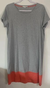 Abito maglietta Boden grigio arancione colore blocco maglia taglia 14 maniche corte - Foto 1 di 5
