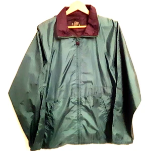 Bass Pro Shops Hooded Fishing Jacket Size L Coated Nylon Green Vented Outdoors - Picture 1 of 11