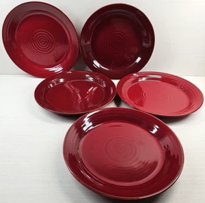 5 Park Designs Aspen Dinner Plates Set Red Table Dining Serving Dishes Decor Lot - Picture 1 of 24