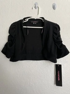 My Michalle Short  Shrug Sleeve Cardigan. For Girls. Size : Medium. Black. New   - Picture 1 of 12