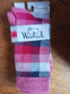 Woolrich socks small sm s plaid merino lambswool wool women crew blue red - Picture 1 of 2