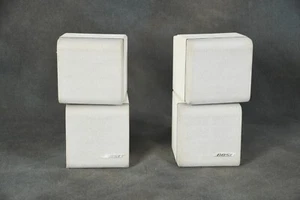 Pair Of BOSE Jewel Double Cube Speakers White Acoustimass Lifestyle Surround - Picture 1 of 11
