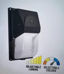 LED Mini Wall Pack With Photocell - 30 Watts Adjustable - 4,010 Lumens - 30K/40K - Picture 1 of 3