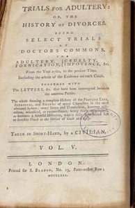 Law / Trials for Adultery or The History of Divorces Being Select Trials at - Imagen 1 de 3