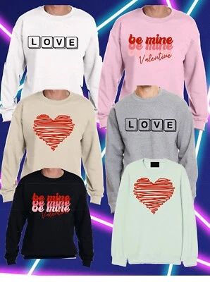  Sudadera Día de San Valentín Be Mine/Passion/Heart I Love You FLEECE crewAdult Un Foto 1 de 4