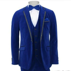 Herren Königsblau Anzug Designer Hochzeit Dinner Freizeit (Jacke + Weste +Hose ) - Bild 1 von 3