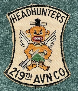 Original Vietnam Era Theater Made 219th Aviation Company Headhunters Patch - Picture 1 of 4