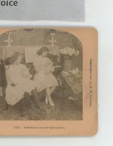 Té de la tarde para muñecas niños Kilburn Stereoview - Imagen 1 de 2