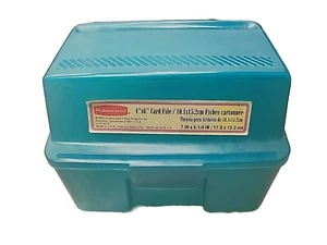 GUMMIMAID BLAUGRÜN KUNSTSTOFF 4"" x 6"" KARTEN-AKTENBOX USA NEU! Siehe Bilder! - Bild 1 von 14