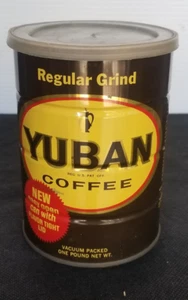 Lata de café vintage YUBAN de una libra de 1 lb con tapa - Imagen 1 de 9