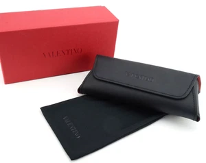 VALENTINO Etui Vegan Leder schwarz Luxus Premium Medium Magnetverschluss Pouch - Picture 1 of 8