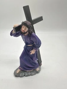 Figura Religiosa El Nazareno 9"" Rey De Los Judíos Jesús Con La Cruz a Cuestas - Imagen 1 de 3