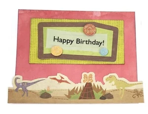 BIRTHDAY Greeting Card - DINOSAUR DOTS - Handmade A7 size & Envelope SALE - Picture 1 of 2
