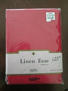 Bardwil Linen Ease 60" x 120" längliche rote Tischdecke mit Scotchgard Neu im Paket - Bild 1 von 5