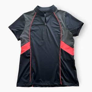 Kerrits Riding Shirt Womens M Equestrian Black Short Sleeve Riding 1/4 Zip *READ - Picture 1 of 10