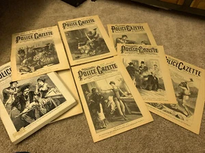 Vtg HTF 1968 Re Press Box Set National Police Gazette 6 Newspaper Jesse James - Foto 1 di 12