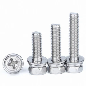 Hex Head Screws Phillips + Washer Stainless Steel A2 3 4 5 6 8 10mm Anti-rust - Picture 1 of 4