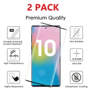 2x Full Cover Tempered Glass Screen Protector Samsung Galaxy S10+/N10+/S10e - Picture 1 of 2