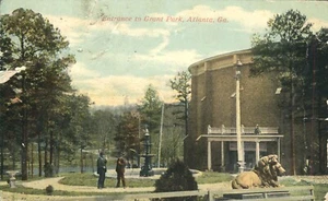 Postal de entrada a Grant Park Atlanta Georgia People alrededor de 1910 - Imagen 1 de 2