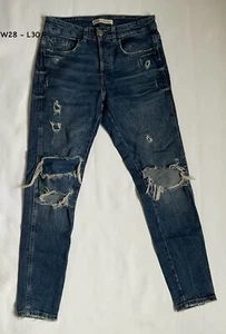 Zara Denim Jeans Distressed Slim Fit - Waist 28” Leg 30” 28x30 - Picture 1 of 6