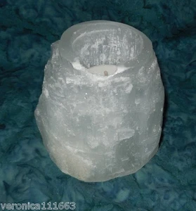 White Selenite Peak Candle Holder Tea Light Burner New 1lb 10.8oz Mental clarity - Picture 1 of 5