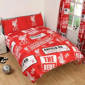 Liverpool Official Patch Double Duvet Cover Set - Red Double,  - Picture 1 of 2