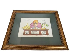 George Thayer Art Print Cartoon The Boss Woman Funny Debbie Wall Framed Picture - Picture 1 of 7
