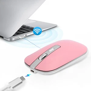 2.4G Wireless Mouse Ergonomic 1600 DPI High Resolution USB Charging Computer ECM - Picture 1 of 12