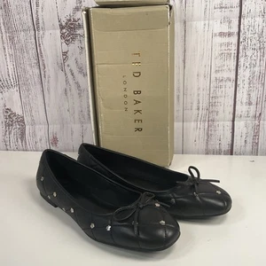 Ted Baker London Libban Quilted Ballerina Flats- 41 Black - Picture 1 of 6