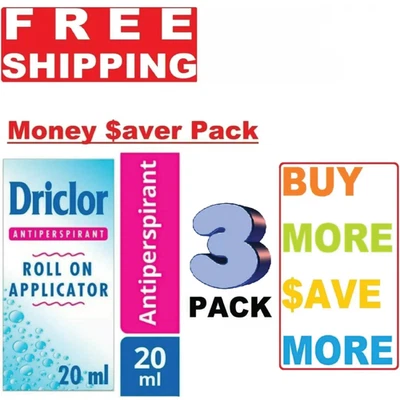 DRICLOR ROLL ON APPLICATOR ANTITRANSPIRANT 20ml-PACK OF 3 - Image 1 of 3