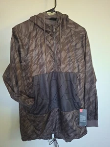 Under Armour Men M Brown Camo Pullover Hooded Windbreaker Anorak New W/Tag Mesh - Picture 1 of 24