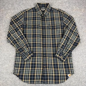 Carhartt Button Down Shirt Long Sleeve Plaid Relaxed Fit Cotton Mens Medium M - Picture 1 of 14
