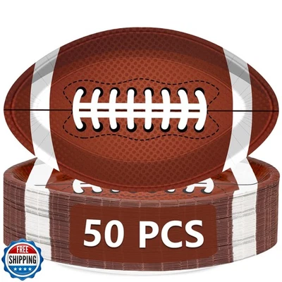 Placas de fútbol QZYL 50 PIEZAS, placas de fiesta de fútbol, ​​en forma de fútbol desechables Foto 1 de 4