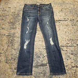 Altar’d State Distressed Blue Jeans Damen 27 Stretch Straight Leg Dark Wash - Bild 1 von 5