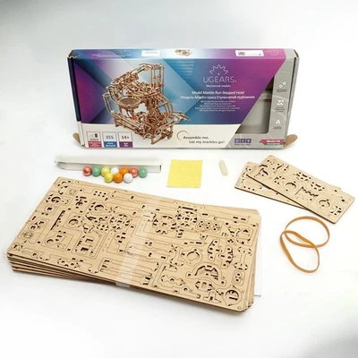 UGEARS Model Marble Run Stepped Hoist Mechanical Plywood 14+ 355 Parts No Glue - Image 1 of 4