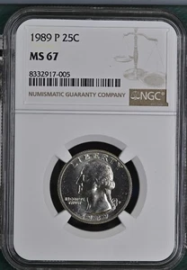1989 P Washington Quarter NGC MS67 POP only 38 - Picture 1 of 2