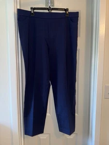 GRAVER Susan Graver Reg Status Stretch Slim Leg Ankle Pant NAVY 1X - Picture 1 of 2