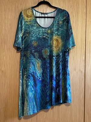 Vestido tejido manga corta Azalea By Firmiana para damas Noche estrellada de Van Gogh 1X Foto 1 de 4