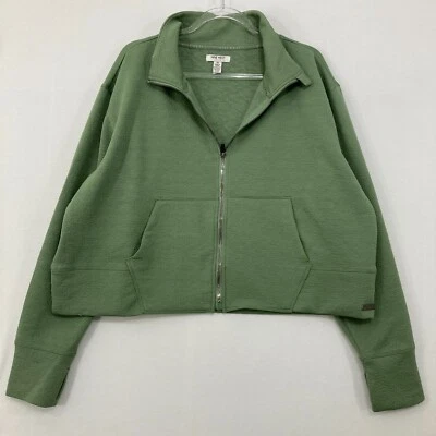 Nueva Chaqueta Activa Nine West Talla 1X Verde Tejida Texturizada Elastizada Cremallera Completa Foto 1 de 4