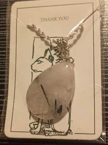 ~ Atemberaubender Turmalinquarz Anhänger Halskette Heilstein Wicca heidnisch 18 Zoll - Bild 1 von 2