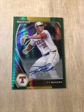 Ty Madden 2021 Panini Prizm Draft Green & Yellow Prizm Autographs #PDP32 TIGERS