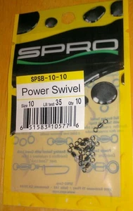 Spro SPSB-10-10 Size 10 Power Swivel 35 lb test qty 10 Fishing Tackle - Picture 1 of 1