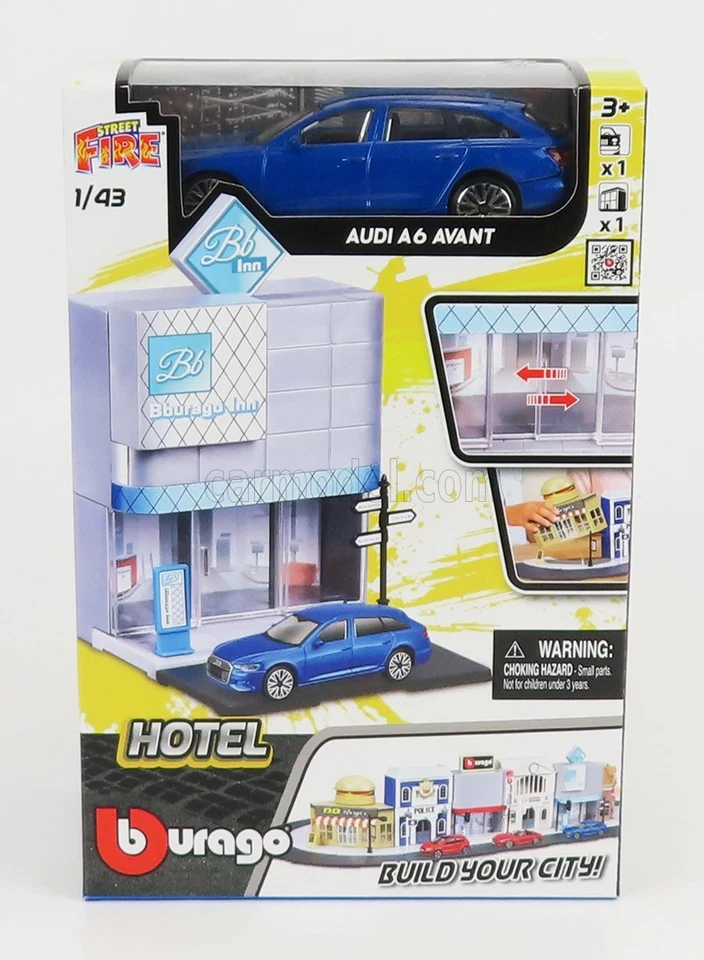 1/43 BURAGO - ACCESSORIES - DIORAMA - HOTEL WITH AUDI A6 AVANT 2020 18-31503 - Immagine 1 di 1
