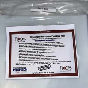Fixxons Waterproof Silkscreen Positive Film 8.5" x 11" (100 Sheets) Sealed New - Picture 1 of 4