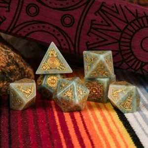 Peruvian Amazonite Stone Dice Set - Dice Around the World Collection Brand New b - Picture 1 of 12