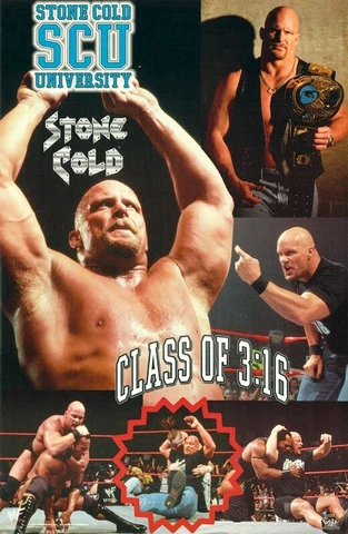 STEVE AUSTIN :STONE COLD U -POSTER -WWF WRESTLING FREE SHIPPING  #3491  RBW2H Cover